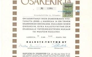 1961 Kaluste-Yhtymä Oy, Lahti osakekirja
