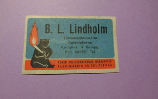 TT-etiketti B. L. Lindholm, Kampinkatu 4