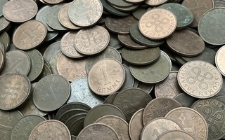 1 penniä 1963-1969 kuparia (kiloittain/625kpl)
