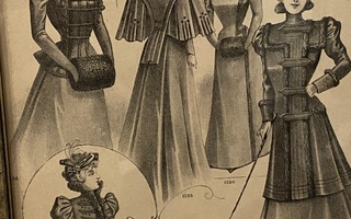 Kehystetty vanha muotikuva Nizzan antiikkitorilta "takit"