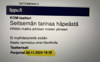 KOM-teatteriliput: Seitsemän tarinaa häpeästä pe 8.11.