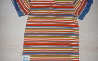 Raidallinen kauluksellinen t-paita, 116 cm, KÄYTTÄMÄTÖN