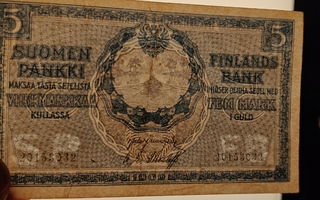 5 markkaa 1909 sininen, vesileima