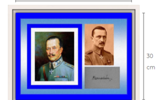 Uusi Mannerheim canvastaulu koko noin 30 cm x 40 cm + kehys