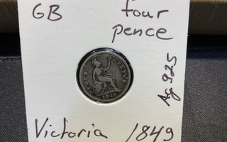 Victoria four pence 1849 HOPEA