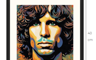 Uusi Jim Morrison Pop Art taulu 40 cm x 40 cm kehyksineen