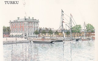 Turku ,  Aurajoki, Hotel, du Nord ja "Yläföri"  v 1900  b475