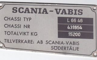 Tyyppikilpi Scania-Vabis L 66