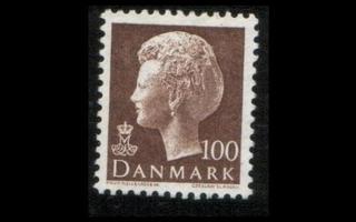 Tanska 649 ** Margrethe 100 öre ruskea (1977)