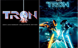 Tron 1982 +Tron Perintö 2010 Jeff Bridges, B Boxleitner 3DVD