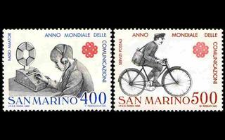 San Marino 1280-1 ** Maailman kommunikaatiovuosi (1983)