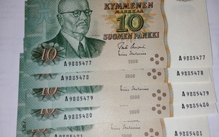 10 1980. 5 kpl peräkk.