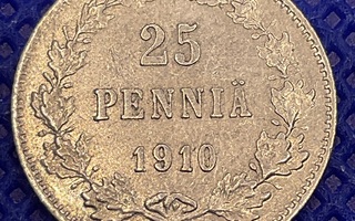 25 penniä 1910 hopeaa