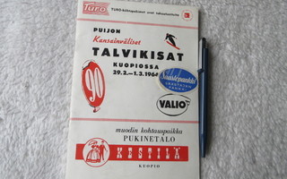 Puijo Kuopio Talvikisat 1964 käsiohjelma
