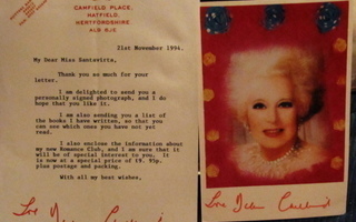 Barbara Cartland kortti nimikirjoituksella