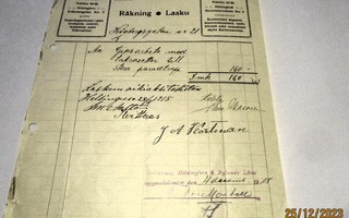 1918 Hki J  A Kortman lasku
