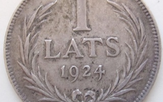 Latvia 1 Lats lati 1924 Hopeaa