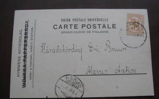 Kymmene Aktiebolag kortti  Harju vuodelta 1918
