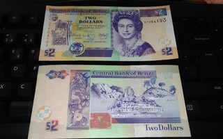 Belize 2 Dollars 2017 P66 UNC