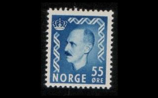 Norja 366 ** Haakon VII 55 öre sininen (1950)