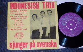 7" INDONESISK TRIO - sjunger på svenska single 1959 spritual