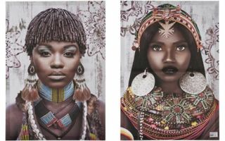 Set of 2 pictures Kangas Afrikkalainen nainen 70