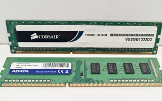 2kpl 2GB (yht 4GB) DDR3 1333mhz muistia pöytäkoneeseen