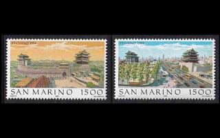 San Marino 1617-8 ** Maailman kaupunkeja Peking (1995)