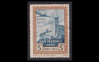 San Marino 255 ** Arbe 5L lentoposti (1942)