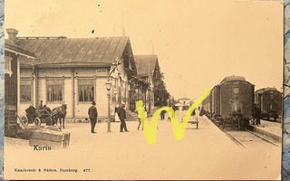Postikortti Karis / Karjaa rautatieasema 1920
