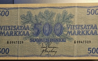 Seteli 500 markkaa  A0947329   1956