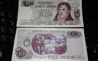 Argentiina 10 Pesos 1974-75 P295 UNC