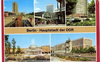 Vanha monikuvapostikortti Berliini 1970-80 lukua