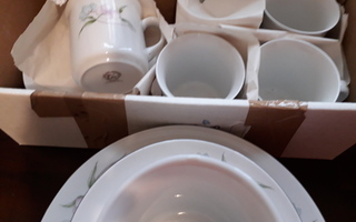 Kahvikuppisetti 18 osaa Tian Jin Ceramics Fine uudenveroinen