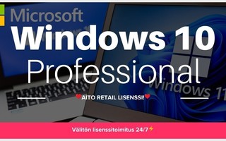 Virallinen Windows 10 Professional Retail -lisenssi