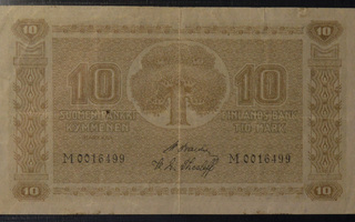 10 Markkaa 1922 ilman Litt M0016499 Basilier - Thesleff 