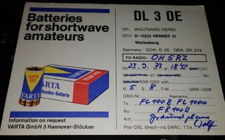 Saksa - Kotka QSO kortti 1973 PK800/7