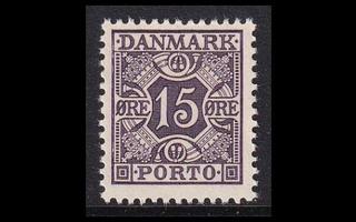 Tanska PORTO_35b ** 15 öre harmaan violetti (1937)