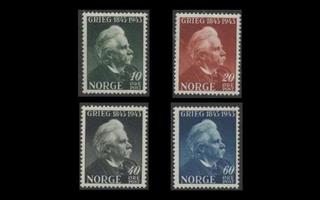 Norja 287-90 ** Edvard Grieg (1943)