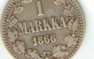 Suomi 1 mk 1866 Ag