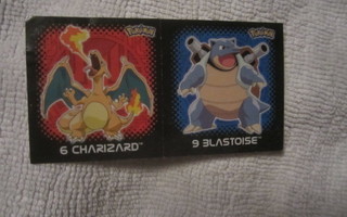 2 Pokemon Tarraa Blastoise ja Charizard