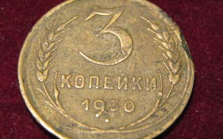 3 kopeekkaa 1930 Neuvostoliitto-Soviet Union