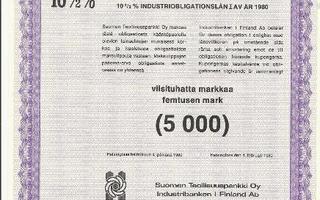 Suomen Teollisuuspankki OY:n obligatiolaina I 1980
