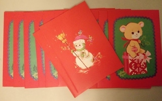 Kulkemattomia joulukortteja/taittokortteja 14 kpl