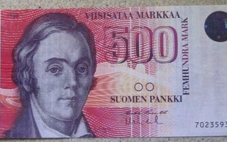 500 markkaa leikkiraha Elias Lönnrot