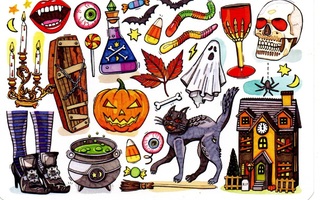 Halloween postikortti (Lou Paper)