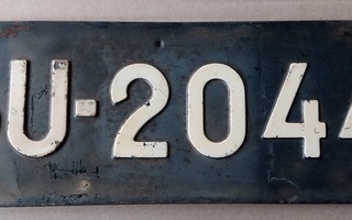 1936 Uusimaa REKISTERIKILPI - suht harvinainen U-2044