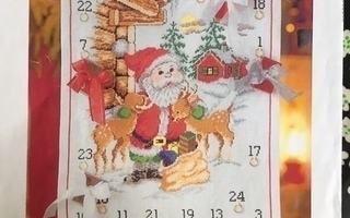 Ristipistomalli Joulukalenteri Joulupukki ja bambit
