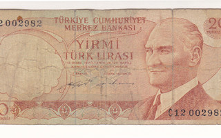 Turkki 20 Lira v.1974 P-187a.1