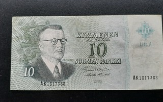 10 Markkaa 1963 Litt. A AK.. seteli